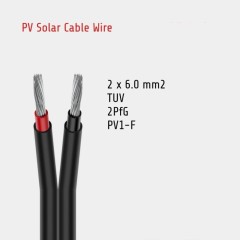 2x6.0mm2 Halogen-Free Flame-Retardant Cable for Solar PV Battery Systems Flagsun