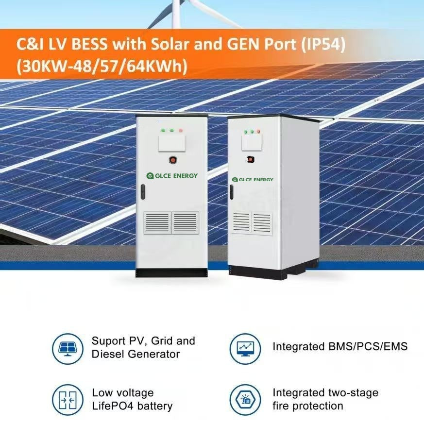 GLCE 64kWh+30kW Solar-Diesel Hybrid Energy Storage Cabinet for Industrial and Commercial Applications