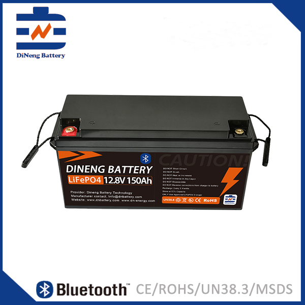Dineng 12V 150Ah LiFePO4 Bluetooth Battery 4000+ Cycles 10-Year Lifespan for RV Marine Off-Grid Solar Power Storage
