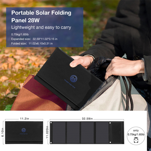 21W Portable Solar Panel High-Efficiency SunPower Cells Foldable Waterproof for Camping Hiking Travel Ericsity