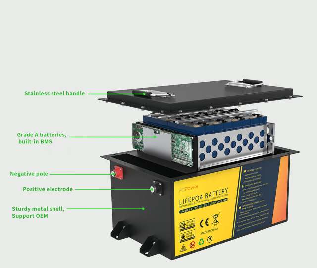 36V 3kW Golf Cart LiFePO4 Battery 100Ah Long Cycle Life Fast Charging for Electric Golf Carts FC Solar
