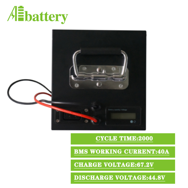 2000W 60V 40Ah Lithium Ion Battery Pack with BMS for Electric Scooter Motorcycle Solar RV UPS E-Bike E-Scooter Boat Golf Cart Robots AIBATTERY