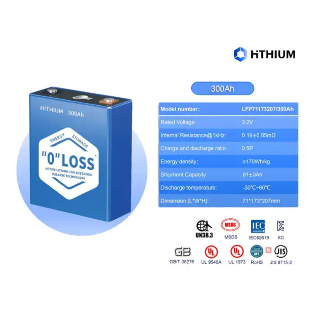 LiFePO4 Battery Cell 280Ah 3.2V High-Cycle Long Life Solar Energy Storage System for Home & Off-Grid Power Hithium