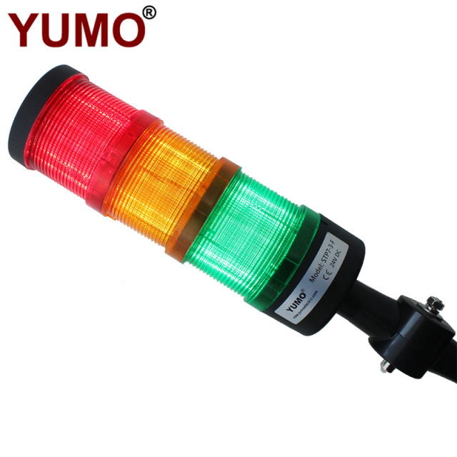 STP7-3-F 24VDC Folded Type 3 Layers Steady Light Flash Light Warning Lamp for Machinery Signal Interlocking YUMO
