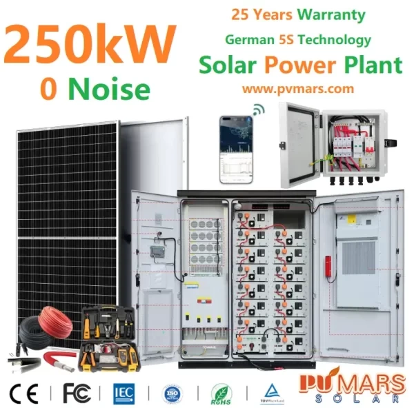 250kW 250kVA Commercial Solar Panel System with Battery Powerwall and IGBT Inverter for Off-Grid Renewable Energy Solutions
