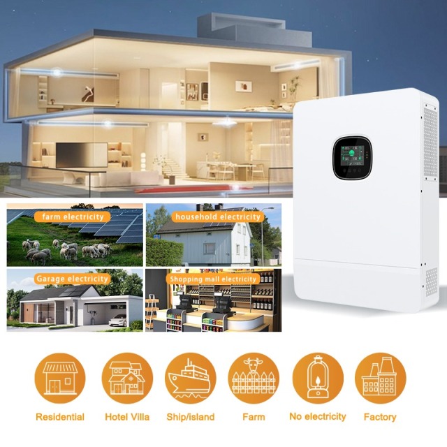 8-10KW US Standard Split Phase Solar Inverter with MPPT Controller and Pure Sine Wave Output for Residential and Commercial Solar Power Systems