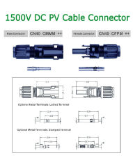 MC4 Connector Copper Sheet Terminal UV Resistant Solar PV System Inverter Connector