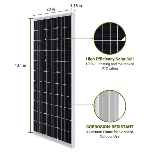 Rigid Solar Panel High-Efficiency All-Black Design for Residential and Commercial Roof Applications Ericsity