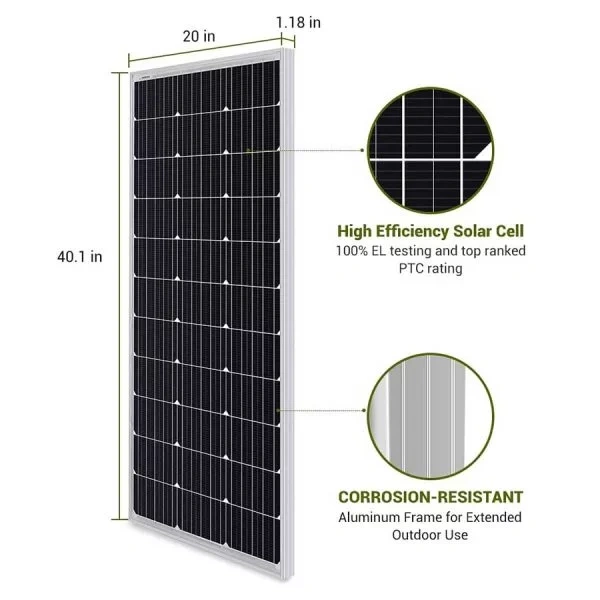 Rigid Solar Panel High-Efficiency All-Black Design for Residential and Commercial Roof Applications Ericsity