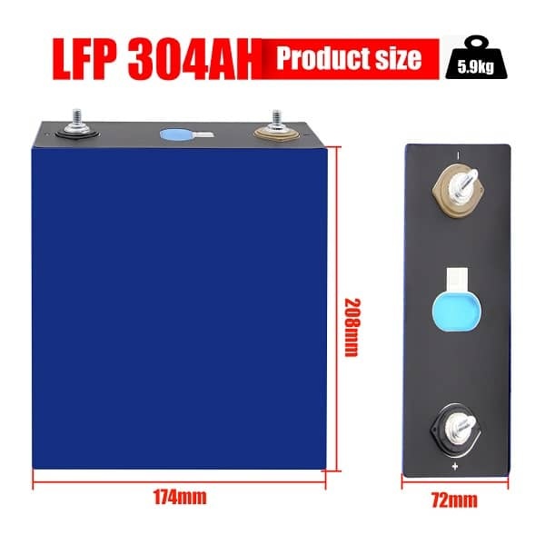 EVE 3.2V 304Ah Prismatic LiFePO4 Battery Cell High-Cycle Life Energy Storage & Electric Vehicle Power Supply EVE