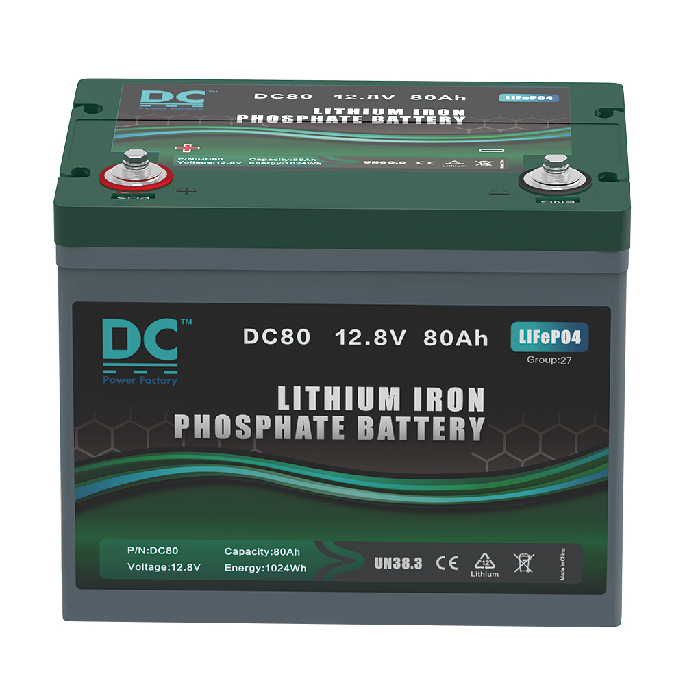 12.8V 80Ah DC80 LiFePO4 Battery 1024Wh High-Capacity Deep Cycle Battery for Marine and Solar Energy Storage