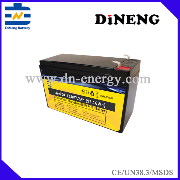 12.8V 7.2Ah Deep Cycle LiFePO4 Battery 10-Year Lifespan 4000+ Cycles Lightweight High Efficiency for Solar RV Marine Off-Grid Applications Dineng