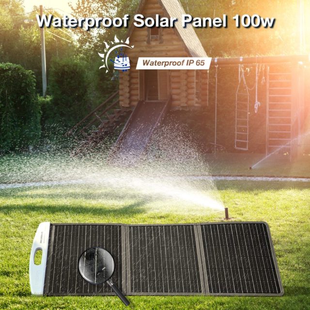100W White Portable Solar Panel 23.7% Efficiency Foldable Camping Solar Power Generator for Outdoor Off-Grid Use Ericsity ET100PS