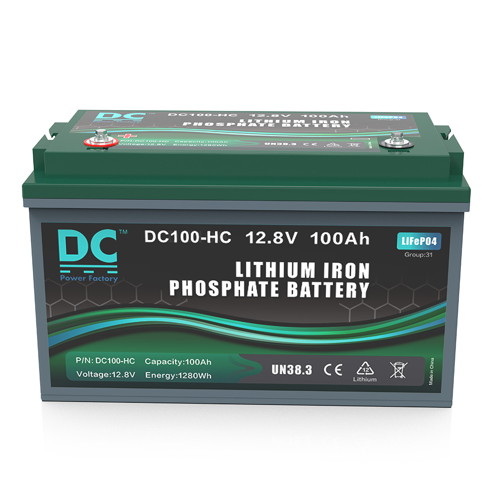 12.8V 100Ah DC100-HC LiFePO4 Battery High-Capacity Deep Cycle Energy Storage System for Solar Power and Off-Grid Applications