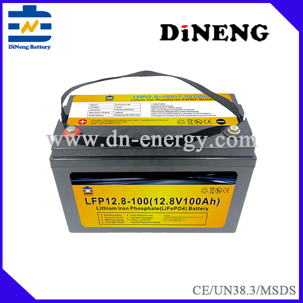 LiFePO4 Battery 12.8V 100Ah Deep Cycle Solar Street Light Power Storage Replacement for Lead Acid Gel Dineng