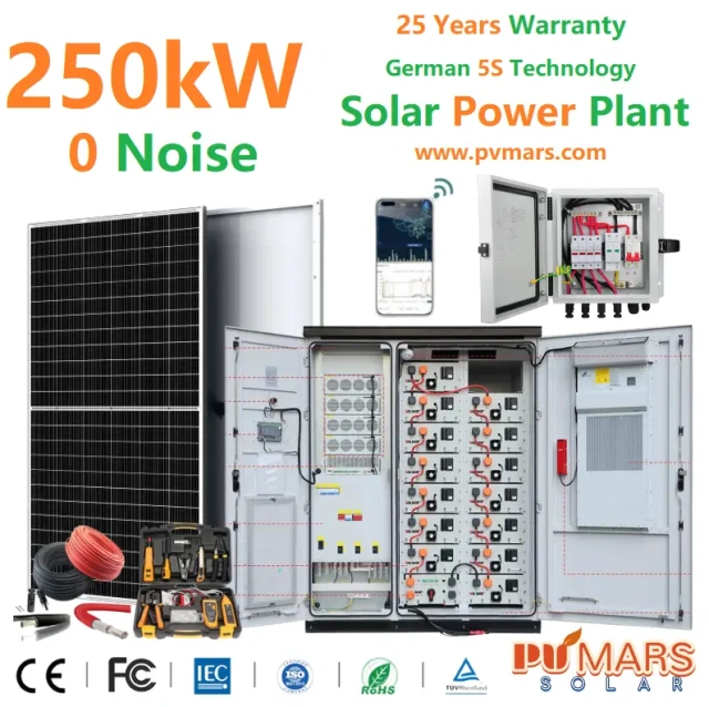 250kW 250kVA Commercial Solar Panel System with Battery Powerwall and IGBT Inverter for Off-Grid Renewable Energy Solutions