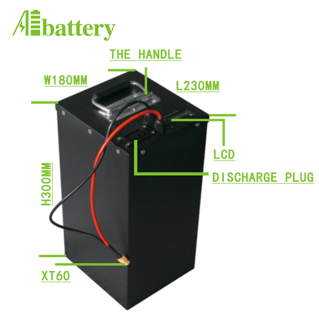 2000W 60V 40Ah Lithium Ion Battery Pack with BMS for Electric Scooter Motorcycle Solar RV UPS E-Bike E-Scooter Boat Golf Cart Robots AIBATTERY