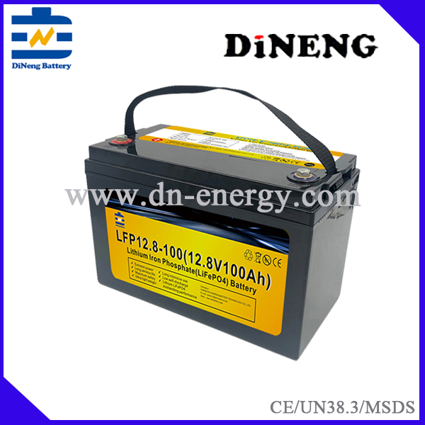 Solar Battery 12.8V 100Ah LiFePO4 Long Cycle Life for RV Marine Off-Grid Applications Dineng