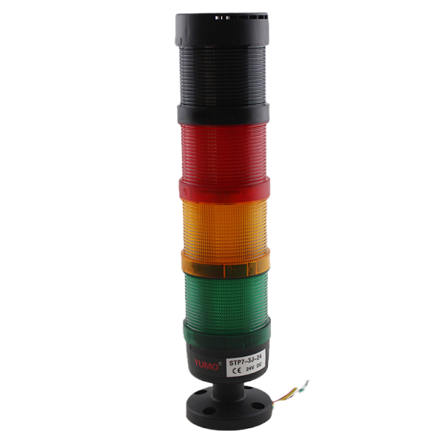 LED Tower Light 3 Layers Red Orange Green with Buzzer Flash and Steady Light DC24V STP7-3J-24V for Industrial Warning Indication