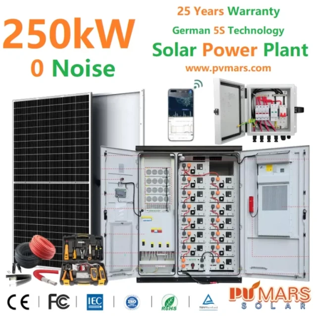 250kW 250kVA Commercial Solar Panel System with Battery Powerwall and IGBT Inverter for Off-Grid Renewable Energy Solutions