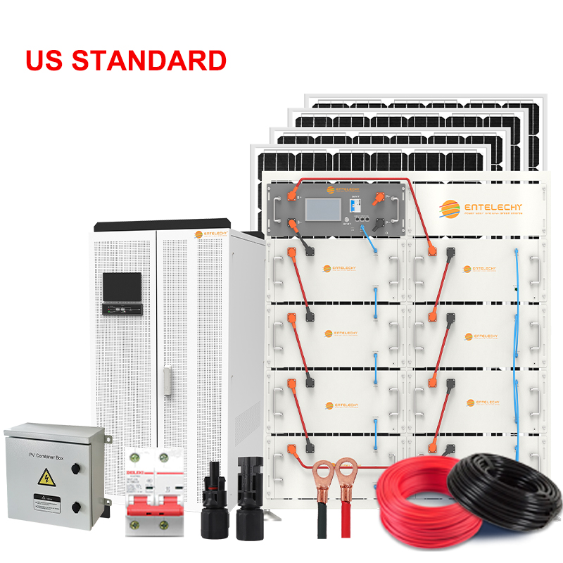 40kw-60kw US STANDARD 3-PHASE Solar System Lifepo4 Battery 6000+ Cycle Life RS485/Can Off-Grid Solar Power System