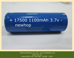 17500 Li-ion Battery 3.7V 1100mAh High Energy Density for LED Torches and RC Toys