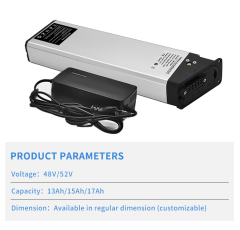 Folding 48V 52V 13Ah 14.5Ah 15Ah 17Ah Lithium Ion Ebike Battery Pack with Smart BMS for Electric Bicycle High Energy Density Portable