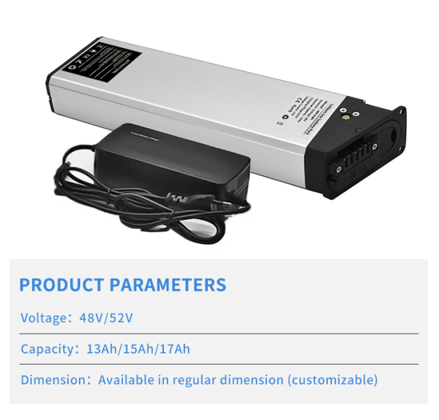 Folding 48V 52V 13Ah 14.5Ah 15Ah 17Ah Lithium Ion Ebike Battery Pack with Smart BMS for Electric Bicycle High Energy Density Portable