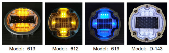 Solar Road Stud Model D-143 High Efficiency 50% Charging 800m Visibility 30T Pressure Resistant IP68 Waterproof for Highway Logistics Park Application PolyBrite