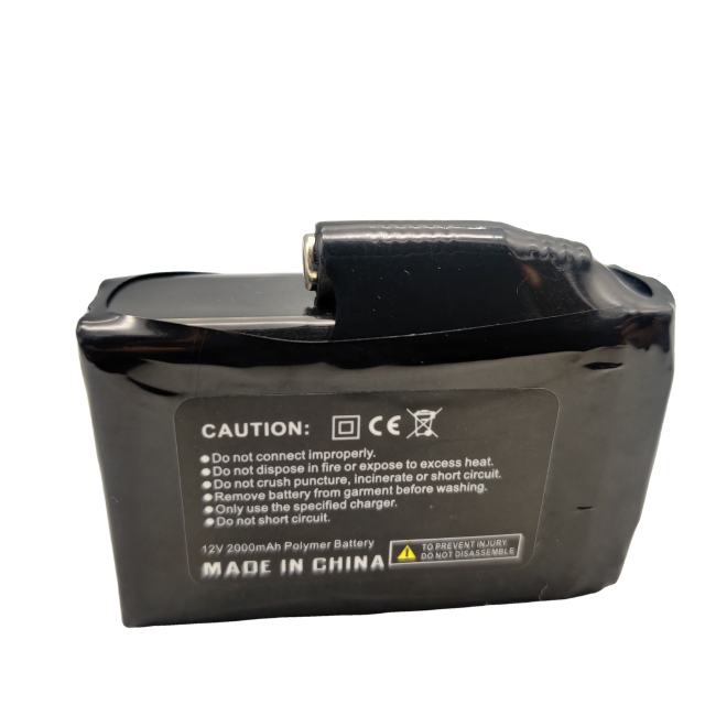 3S Li-ion Battery Pack 11.1V 12V for Heated Gloves with 2000mAh Capacity and 22.2Wh Usable Energy