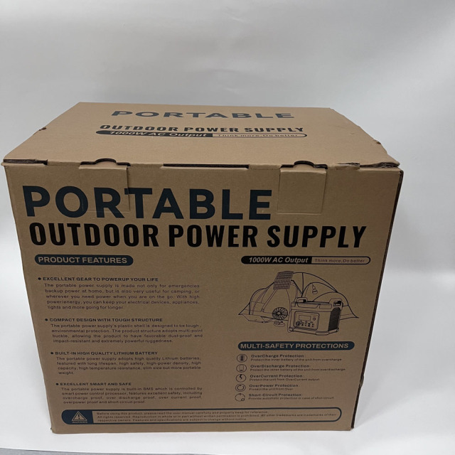 1000W Power Station Outdoor Power Supply 220V with Wireless Charging, Lithium Iron Phosphate Battery for Emergency Backup & Outdoor Use