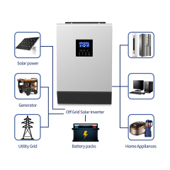 Solar Power Inverter 32kw 48kw Off Grid and Grid Tie MPPT Charge Controller Pure Sine Wave 100% Unbalanced Load Design 3 Times Peak Power for Residential and Commercial Energy Storage Systems