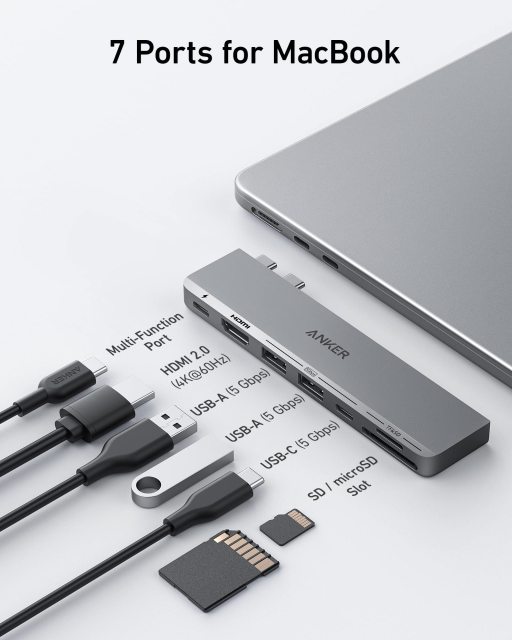 Anker MagGo USB-C Adapter 3-in-1 10Gbps High-Speed Data Transfer for iPhone SD TF Card Reader