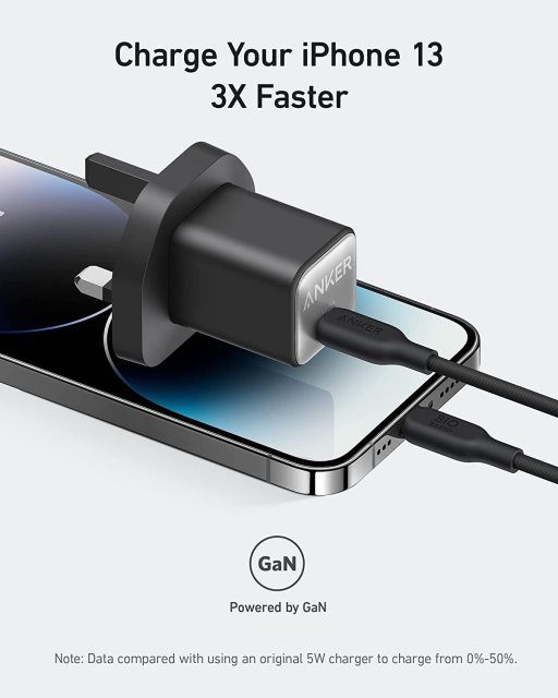 Anker 511 Charger (Nano 3, 30W) Compact GaN Fast Charging Power Adapter for Phones Tablets and Laptops