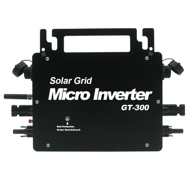 GT-300 Grid-Tied Solar Inverter 300W 20V-50V Input 120V/230V Output for Residential and Commercial PV Systems