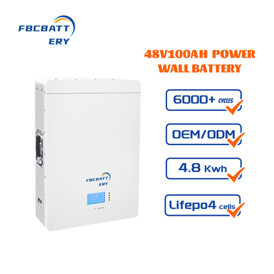 Solar Power Wall 5kW Lithium Ion Battery 24V 200Ah LiFePO4 Deep Cycle for Residential Commercial Solar Systems FBC