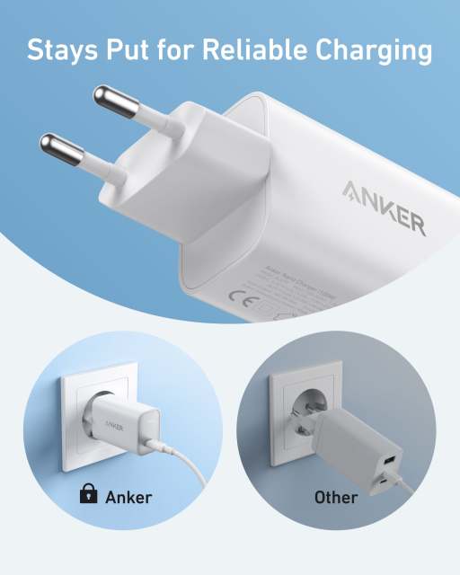 Anker Nano Charger 100W Ultra-Fast Charging Power Adapter with USB-C Cable for MacBook Pro and High-Power Devices