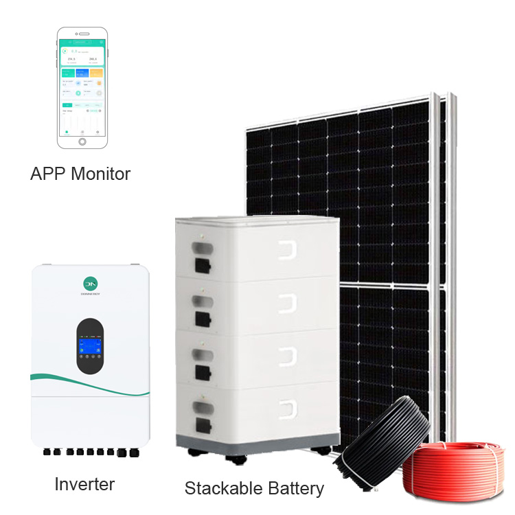 12KW Off-Grid Hybrid Solar Power System with Stackable Battery Storage 10.24kWh-30.72kWh for Residential and Commercial Energy Backup Donnergy