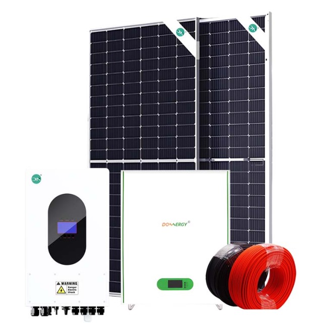 3.6KW On/Off Grid Hybrid Solar Power System with 5KWh Battery Multiple Operating Modes MPPT Charger Built-in High Efficiency 97.8% Solar Energy Storage System for Small Fishpond Orchard and Breeding Base Applications Donnergy