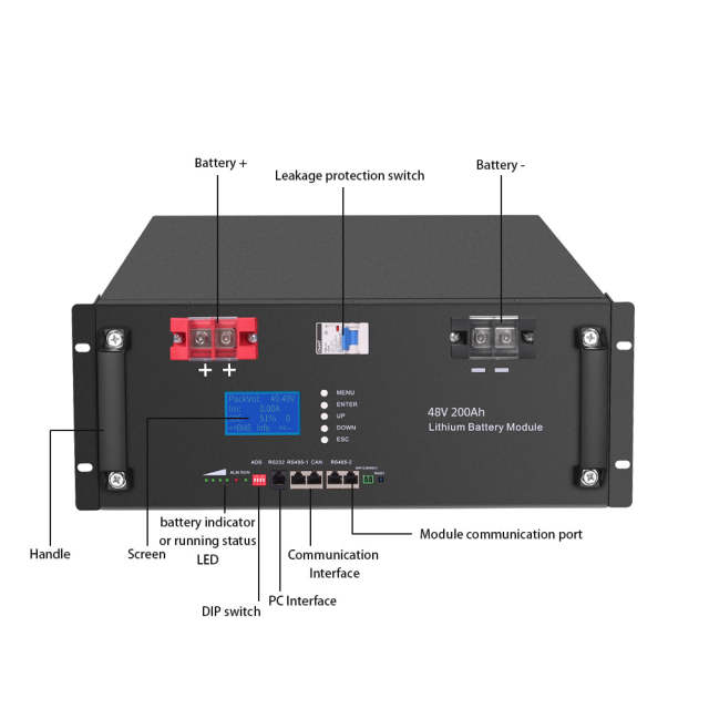 48V 200Ah LiFePO4 Battery Rack Mount High-Density Energy Storage for Solar Power Systems