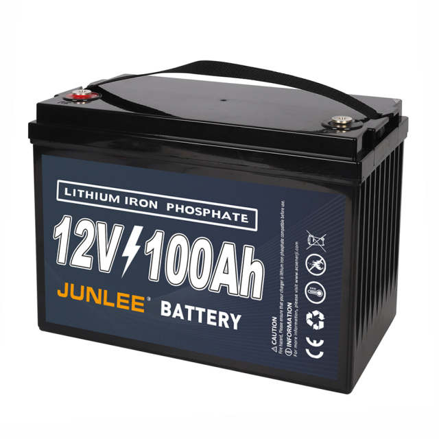 LiFePO4 Battery 12V 100Ah High Current Waterproof for RV Marine Solar Storage