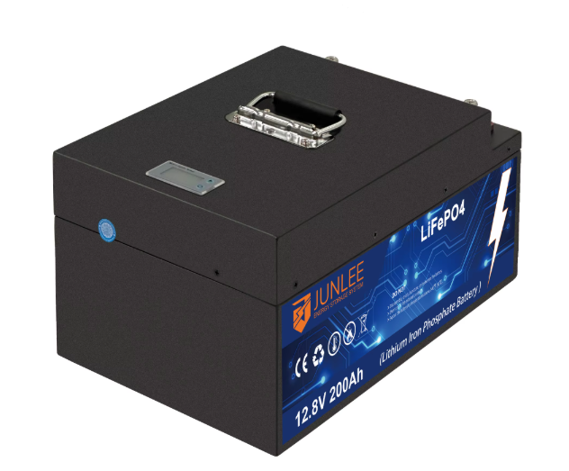 12V LiFePO4 Battery 200Ah Deep Cycle 12.8V 2560Wh Solar Energy Storage for Home RV Marine Applications
