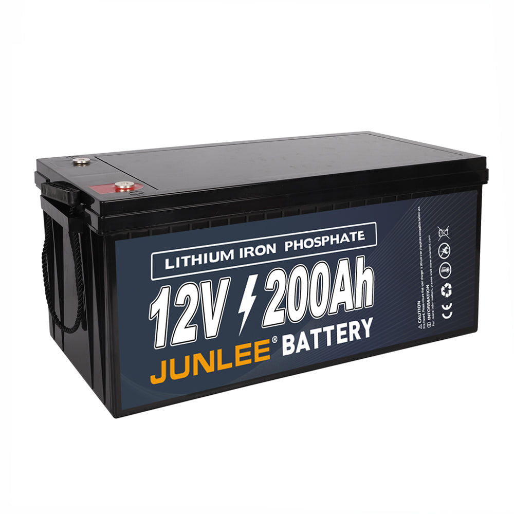 12V 200AH Lithium Iron Phosphate Battery 4000+ Cycle Life Deep Cycle for Solar Storage Marine RVs Junlee