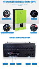 6000W Off-Grid Solar Inverter with 60A MPPT Charger 48VDC 220V/230VAC 50/60Hz for Home and Small Business Energy Storage Prostar