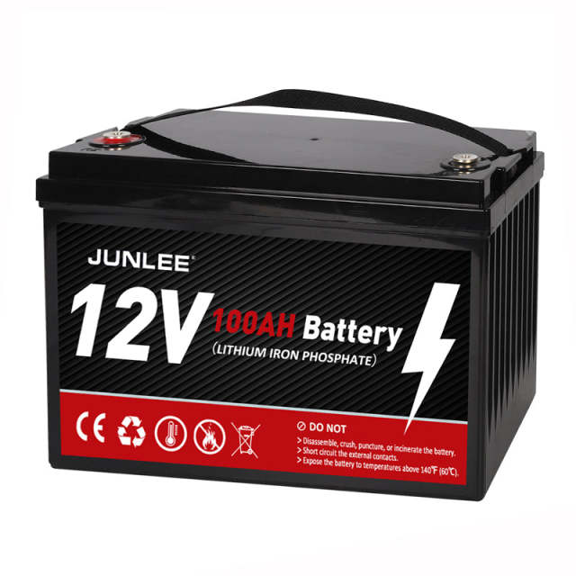 LiFePO4 Battery 12V 100Ah High Current Waterproof for RV Marine Solar Storage