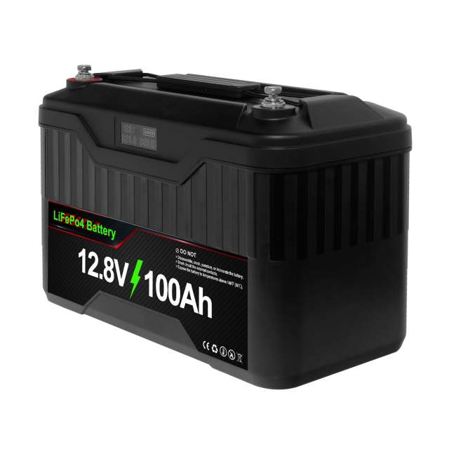 12V 100Ah Lithium Ion Battery 1.28KWh Waterproof Portable Rechargeable LiFePo4 Battery for Home Outdoor RV Marine Applications