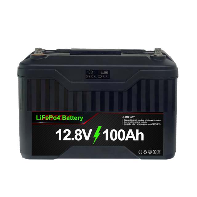 12V 100Ah Lithium Ion Battery 1.28KWh Waterproof Portable Rechargeable LiFePo4 Battery for Home Outdoor RV Marine Applications