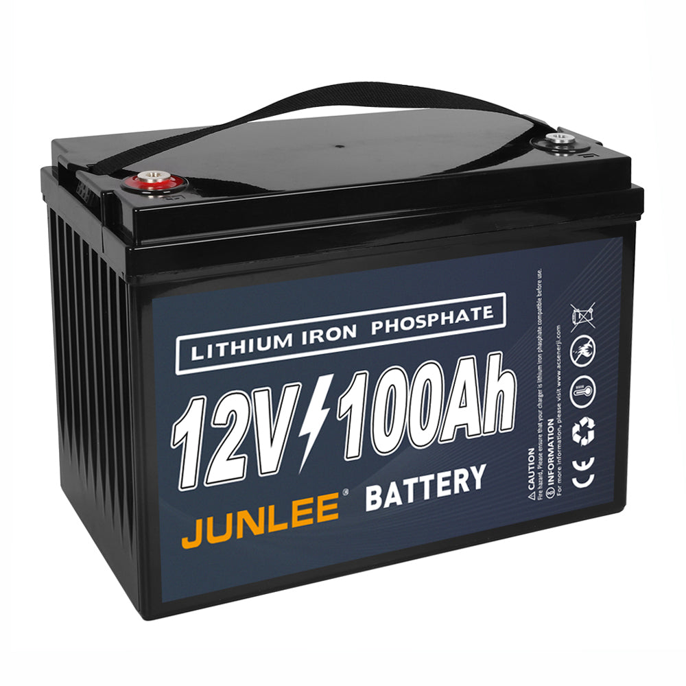 LiFePO4 Battery 12V 100Ah High Current Waterproof for RV Marine Solar Storage
