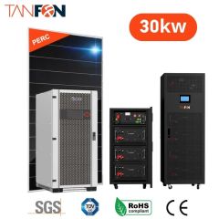 30kw On Grid Off Grid Hybrid Solar Panel System 25 Years Warranty 384V Battery 250-850V MPPT Range Solar Energy Storage for Residential Commercial Use