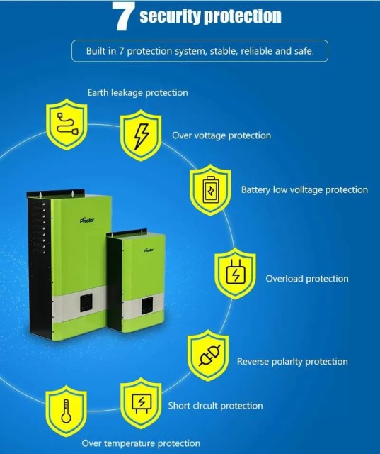 6000W Off-Grid Solar Inverter with 60A MPPT Charger 48VDC 220V/230VAC 50/60Hz for Home and Small Business Energy Storage Prostar